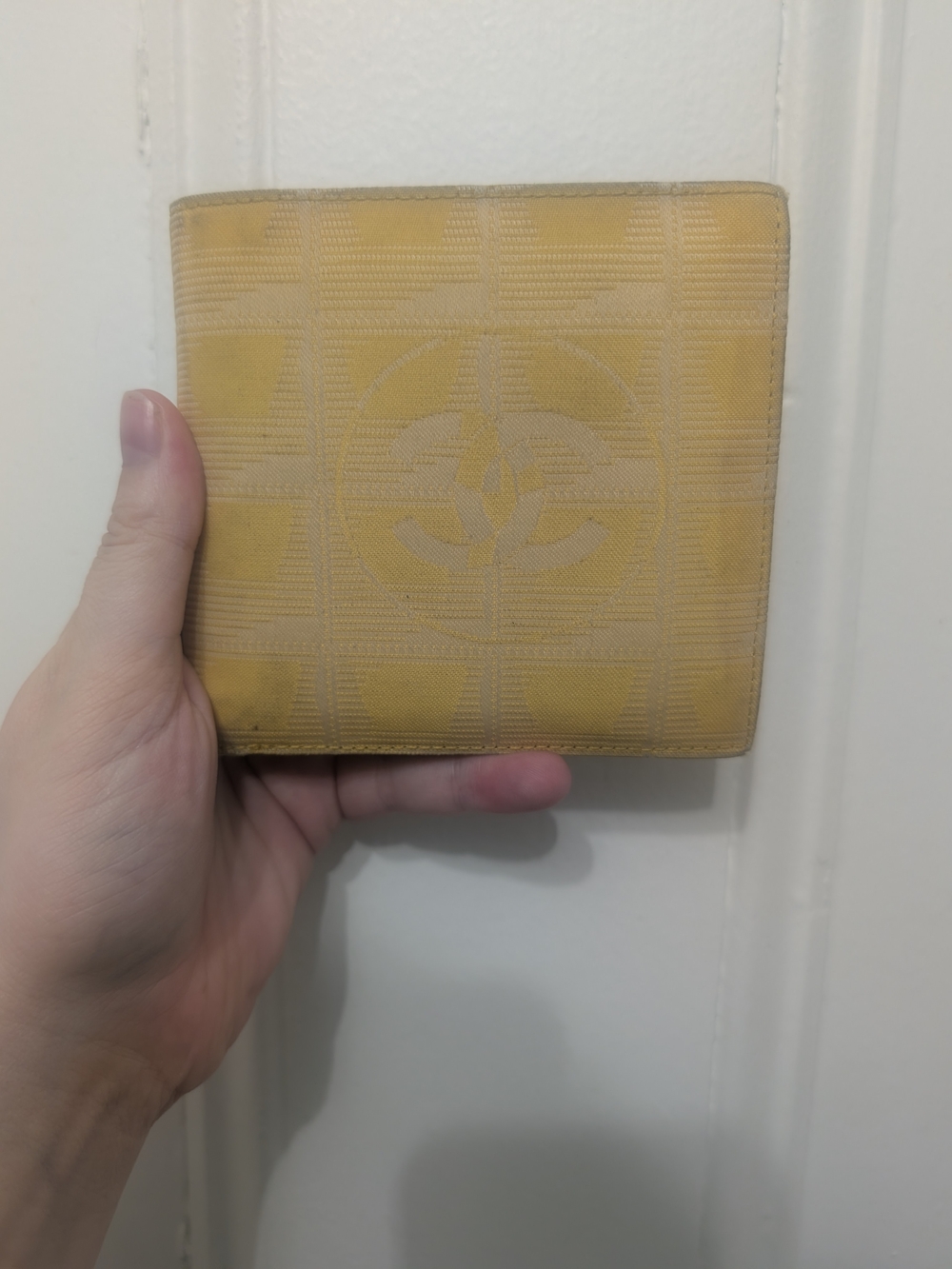 Chanel Yellow Travel Line Canvas Bifold Wallet